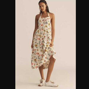 New L Anthropologie x Daily Practice relaxed halter floral midi dress